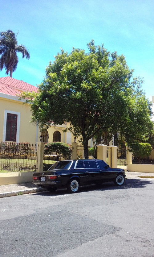 COSTA RICA DOWNTOWN MANSION. MERCEDES LIMOUSINE 300D TRANSPORTION